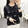 Women's Sweaters Femme Embroidered Knitting Pullover Sweater Women Loose Short Shirt 2022 Spring Autumn Thick Female Tops