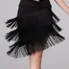 Stage Wear Women Fringe Latin Dance Skirt Red Black Professional Sumba Three Layer Tassel Ballroom Cha Tango Dress 39