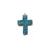 Ciondoli in agata drusa naturale pendente a forma di croce piccolo per gioielli da donna, dimensioni regalo 23x35 mm