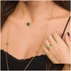 Pendant Necklaces Design Resin Stone Druzy 5 Colors Gold Plated Geometry Necklace For Elegant Women Girls Fashion Jewelry Drop Deliv Dhh90