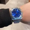Squar Octo Roma Coleção automática Dial Blue Watches 41 5mm Mechanical Glack Back Men Watch Aço inoxidável Mens Wristwatc305s
