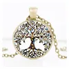 Hanger kettingen Fashion Tree of Life Time Gem Cabochon Glass Charm Sier Black Bronze Link Chain For Women Men S Luxe sieraden Dro Dhqjr