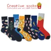 Men's Socks 2022 Autumn / Winter Fashion Middle Tube Jacquard Fries Donut Creative Food Series Cotton