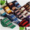 Bow Ties New Fashion Neckties Style Men Boys Knitted Tie Necktie Narrow Slim Skinny Knit Woven Long Neck For Drop Delivery Accessorie Dhxyg