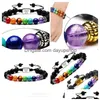 Beaded Weaving Beads Strands Bracelet Rec Tree Of Life 7 Chakras Yoga Chain Natural Energy Stone Women Men Jewelry Hand String Brace Dhbzt