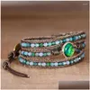 Очарование браслетов Mtilayers 3 Strands Bling Green Crystal Teengirls Opal Beads Браслет Bohemian Jewelry Bijoux Drop Deviv dhnnj