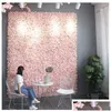 Decorative Flowers Wreaths 8Pcs/Artificial Background Wedding Wall Fake Diy Birthday Party Decoration Window Salon 40 60 Cm Drop D Dhvgi