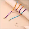 Sonnenbrillenrahmen Lureen Antilost Farbige Perlen Gesichtsmaske Lanyards für Mädchen Rutschfeste Brillenketten Kordelband Halskette Schmuck Drop Dhwiy