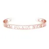 Bracelet PolishedPlus Personnalisé Titane Humour Lettre Creuse Bracelet Personnalisé Homme Bijoux Pour Femmes Fille Cadeau