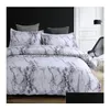 Bedding Sets Marble Duvet Er Modern For Adts White Grey Pattern Cotton Collections Hypoallergeni Drop Delivery Home Garden Textiles S Dhn16
