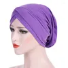 Etnische kleding 2022 Four Seasons Fashion Ladies European and American 10 Color Stretch Doek India voorhoofd Kruiskruid hoed