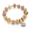 Charm Bracelets Yada ins 고품질 금색 심장 팔찌 DIY Love Crystal Jewelry Bracelet BT200333 드롭 배달 DHHVT