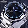 Победитель Blue Ocean Geometry Design Design из нержавеющей стали роскошные маленькие циферблаты скелеты мужские часы Top Brand Luxury Automatic Watch304b