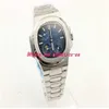 2020 neue Uhren Männer Luxus Ankunft 5712 1A-001 Automatische Uhr 40mm Blau Zifferblatt Edelstahl Transparent Glas Zurück Mode men2185