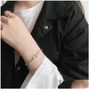 Charm armband flickor hiphop punk armband kall vind personlighet rostfritt stål dubbel damer Jesus för att korsa pendellanglarna släpp d dhjzy