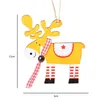 Christmas Decorations Wooden Painted Elk Shape Pendants Pattern Plywood Originality Personality For Tree Kids Gifts Room Decoration