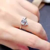 Anelli a grappolo 2022 Anello di Moissanite verde/bianco per gioielli da donna Rettangolo con taglio a gemma di fidanzamento in argento 925 regalo di compleanno