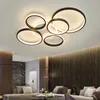 Lampadari Lampadario a soffitto moderno minimalista Luci per soggiorno Sala studio Camera da letto AC85-265V Apparecchi a led colore nero / oro