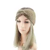 Enveloppe à tricot à tricot brillant enveloppe crochet turban auriculaire plus chaude couleur solide bandes de cheveux élastiques larges accessoires de cheveux faits à la main