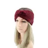 Hiver Laine Tricoté Bandeau De Cheveux Sequin Croix Bandeau Chaud Oreille Protection Headwrap Turban Femmes À La Main Cheveux Accessoires