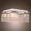 天井のライトクリスタルライト5ステンレス鋼のモダンなフラッシュマウントフィクスチャー廊下ベッドルームリビングルーム