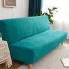 Chair Covers Jacquard Armless Sofa Cover Futon Slipcover Stretch Folding Bed Non-Armrest Couch Furniture Protector Washable S M L Size