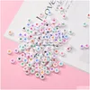 Acrylic Plastic Lucite 100Pcs/Lot Love Heart Diy Loose Bead For Jewelry Bracelets Necklace Making Accessiroes Crafts Polymer Clay Dh9Jl