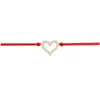 سحر أساور أبيض متألقة بلورات الزركونيا الكعبة خوخ الحب سوار القلب النحاس CZ Hollowedout Red String Lover Gift D DHDP2