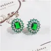 Brincos Colar Requintamento 925 J￳ias Sier Sterling Conjunto de j￳ias Emerald Gemstone Rings Fine Women Women Color Treasure Drop Delt Sets Dhaxc