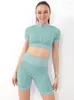Women's Tracksuits Summer Women's Short Sets Zipper Crop Top Suits With Shorts Two Piece Fashion Print Female Clothing Fitness Sexy
