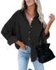 Women's Blouses Women Shirt Corduroy Long Sleeve Top Solid Casual Loose Pocket Ladies Oversized Shirts Jacket Crop Women's Clothing