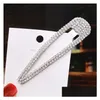 Hair Clips Barrettes Fashion Metal Water Drop Golden Rhinestone Bb Clip Simple Geometry Bang Hairpin 3 Colors Delivery Jewelry Hair Dhb1B