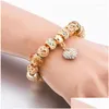 Charm Bracelets Yada Ins High Quality Gold Color Heart Bangles For Women Diy Love Crystal Jewelry Bracelet Bt200333 Drop Delivery Dhhvt