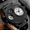 Relojes para hombre Oulm, relojes deportivos para hombre, reloj de pulsera con dos zonas horarias, brújula decorativa, reloj de cuarzo para hombre, reloj masculino 226S