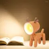 Luci notturne Mini Led Cartoon Cute Dog Deer Dinosaur Nightlights Pieghevole Pet Light Lampada da comodino per camera da letto per bambini Decorazione della stanza di casa
