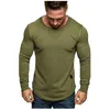 Erkek Tişörtler Erkek Moda Giysileri 2022 Uzun Kollu T-Shirtler Sıradan O yaka tee Katı Minimalizm Üstler Erkekler için Figür Kas Giysilerini Göster