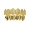 Grillz Dental Grills Hip Hop Mens Top Bottom Teeth Grillz Set Gold Sier Lattice False для женщин Хипхоп -рэп