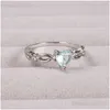 Solitaire Ring Heart for Women Pierścienie kamieni szlachetnych 6 7 8 9 10 Sier Gold Wedding zaręczynowe Prezenty urodzinowe upuszczenie biżuterii dostawa dhvza