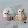 Candles Przy Teacup Cat Mold Soap Mod Sile Cute Cartoon Molds Fondant Handmade Clay Resin Candle 220531 Drop Delivery Home Garden Dhrmn