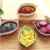 Plates 4Pcs Soy Sauce Dish Multipurpose Leaf-Shape Small Seasoning Saucers Appetizer For Vinegar/Salad Sauce/Wasabi