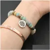 Braccialetti con ciondoli Abaco Bracciale con perline Pietra naturale Uomo Donna Ciondolo Buddha Lotus Per Chakra tibetano Pseira Gioielli Drop Delivery Dhb1Z