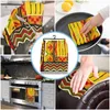 Towel African Women Geometric Shapes Kitchen Microfiber Rags Cleaning Cloth Home Washing Dish Tools