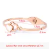 Bangle Fashion Jewelry Shell Double Heart Romantic прекрасные браслеты из нержавеющей стали манжеты для женщин Оптом 2022