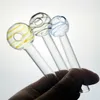 10cm Glass Oil Burner Pipe 12 tubes 30 balls Mini Thick Pyrex Smoking Pipes Clear Test Straw Tube Burners For