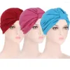 Abbigliamento etnico 3PCS Donne Perdita di capelli Cappello Sciarpa Turbante Berretto Hijab Musulmano Cancro Chemio Copertura Avvolgere Cofano islamico Pieghettato Skullies Berretti