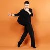 Stage Wear 2022 V-Neck Men'S Shirt Latin Dance Practice Clothes Bat Sleeves For Men Performance Costumes SL2636