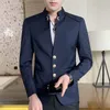 Men's Suits Men's Young And Middle-aged Business Casual Stand-up Collar Single Suit Jacket Korean Version Slim Tunic