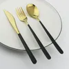 Flatware Sets Green Gold Tableware Set 304 Stainless Steel Dinnerware Dinner Knife Fork Spoon Cutlery Kitchen Mirror