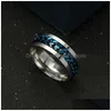 Bagues de bande Nouveau Highend Boutique Hommes En Acier Inoxydable Bague Rotative Or Noir Sier Couleurs Doigt Marée Personnalité Drop Livraison Jewe Dhfch