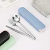 Dijkartikelen Sets Portugal Roestvrijstalen set Spoon Fork Chopsticks Portable servies Dragerwerk driedelige studentenreizen met studenten